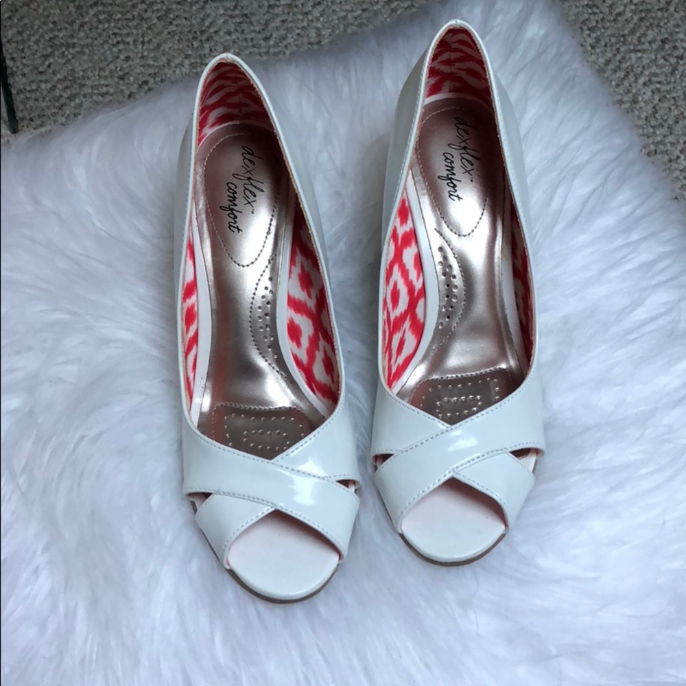 White Patent Leather Wedges